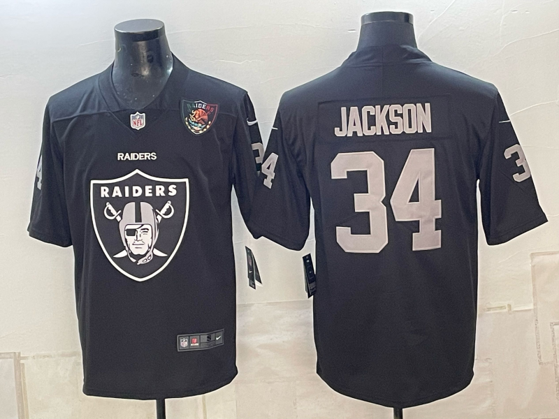 Men 2026 Oakland Raiders #34 Jackson black Nike Limited NFL Jersey 101202
